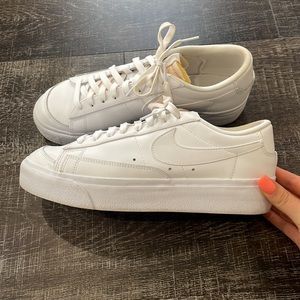 All White Nike Platform Blazers. Worn 1 time Size 10.5 Women